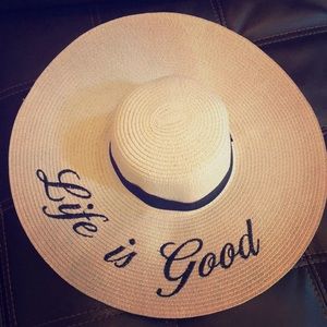 Life is good large beach hat